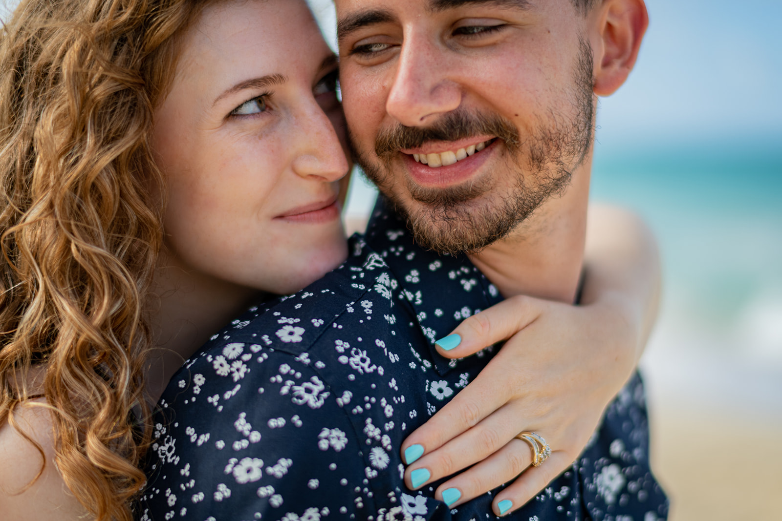 Newly engaged coupe at their photoshoot